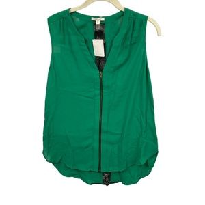 BRAND NEW Emerald green blouse with black lace back